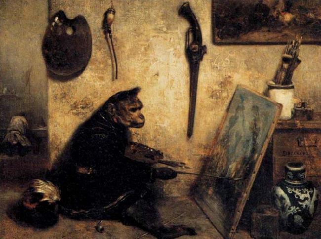 The Monkey Painter, Alexandre Gabriel Decamps